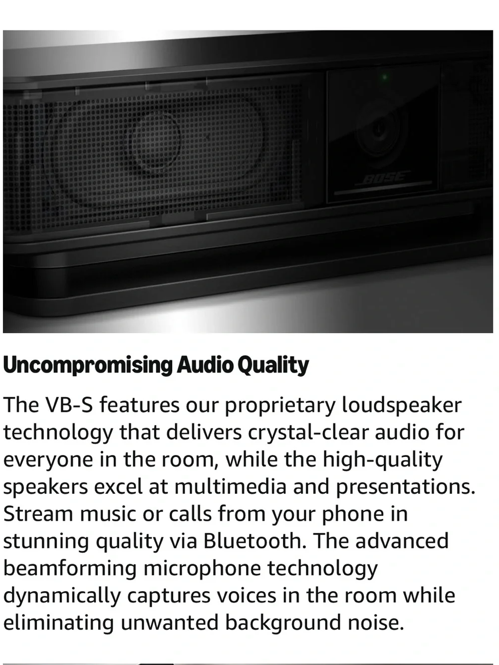 Bose Professional VB-S Desktop Conference Speaker with Camera - Black